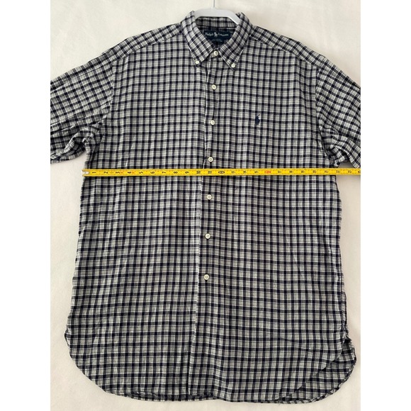 Ralph Lauren Checkered Button Down Shirt Long Sleeve Cotton Casual Size L - Picture 5 of 7